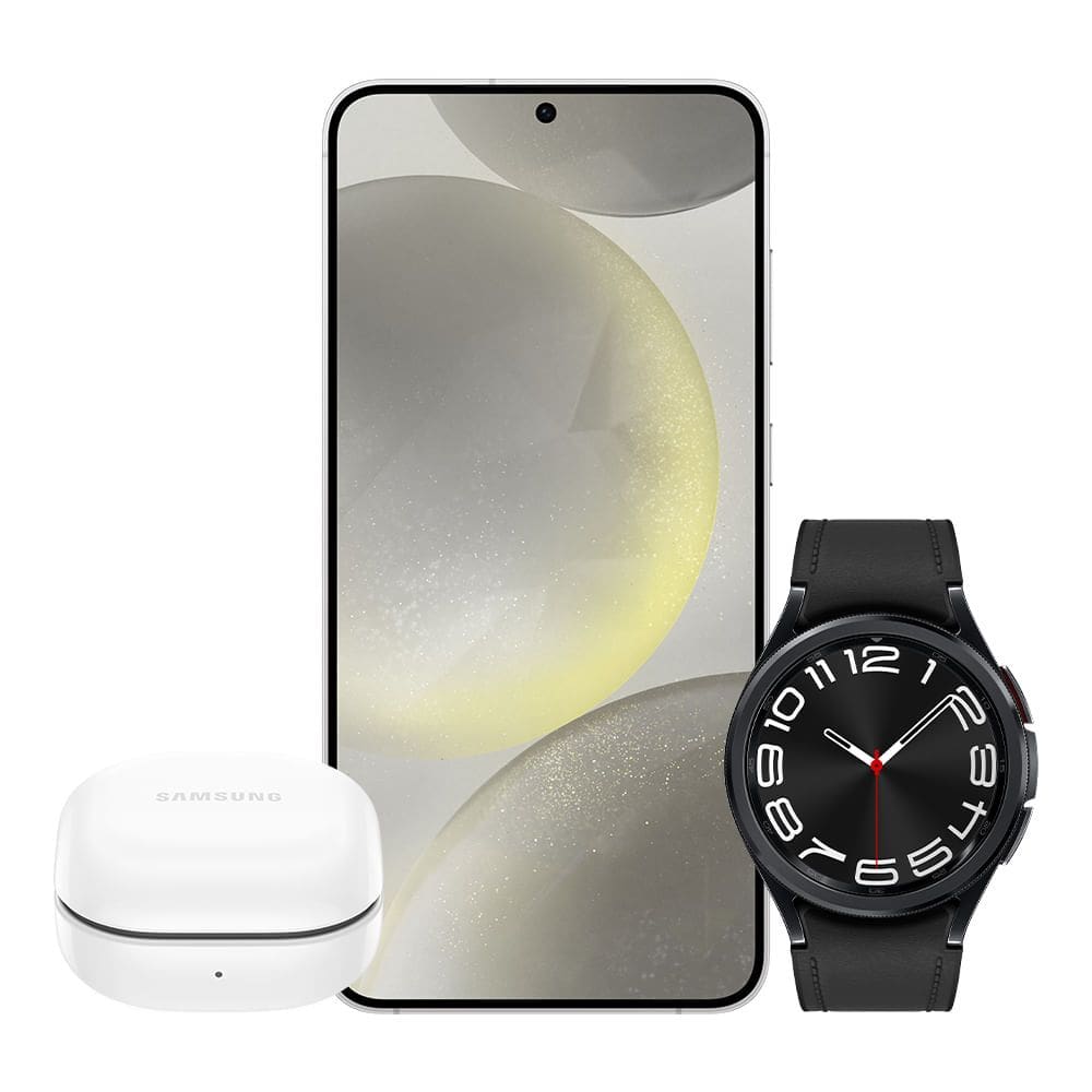 Galaxy S24+ 512GB - Cinza + Galaxy Watch6 Classic LTE 43mm - Preto + Galaxy Buds FE - Grafite
