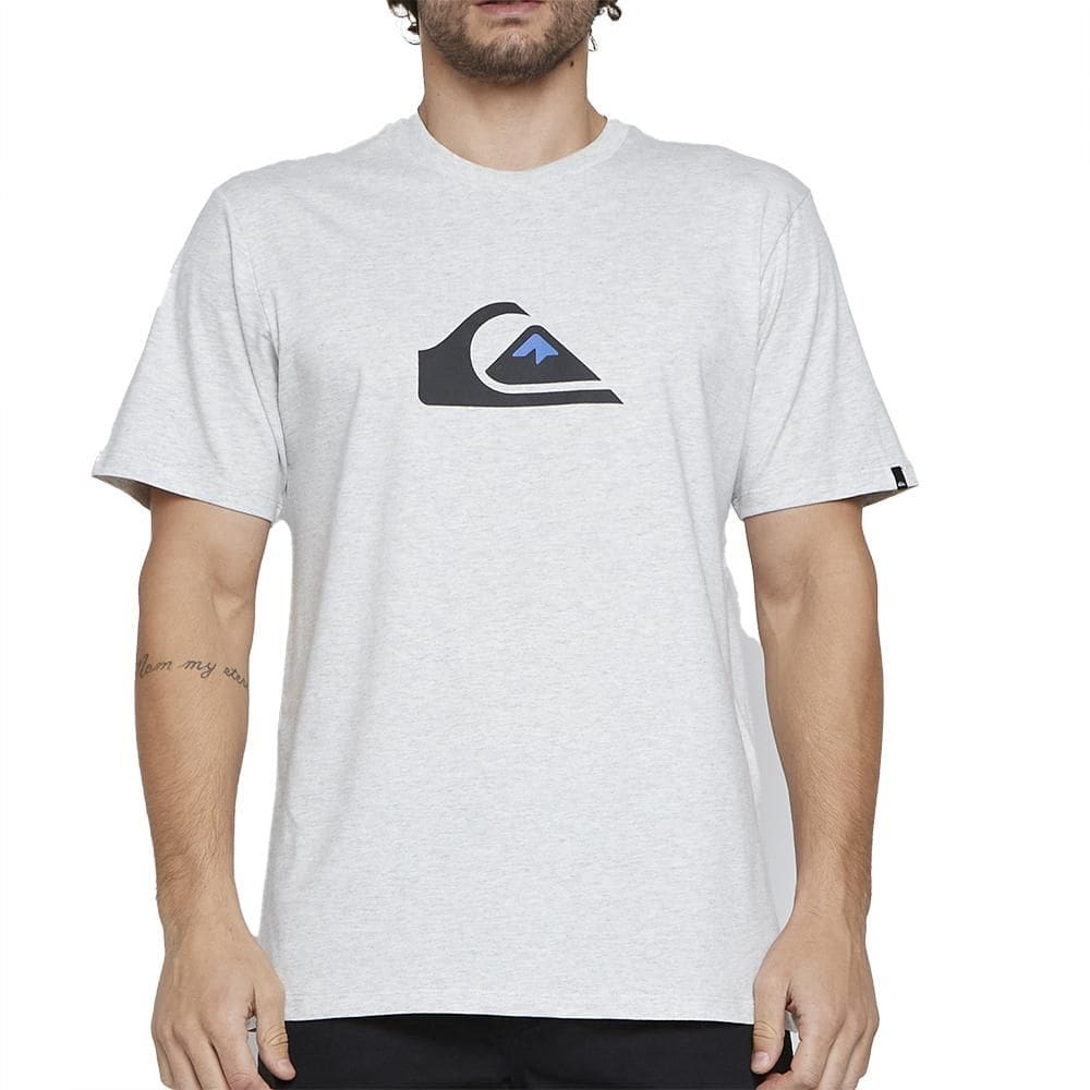 Camiseta Quiksilver Comp Logo SM25 Masculina Cinza Claro