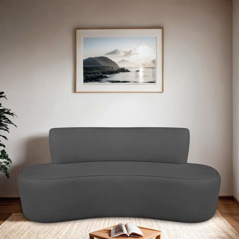 Sofá Orgânico 140cm 2 Lugares Antonela Linho Cinza Escuro