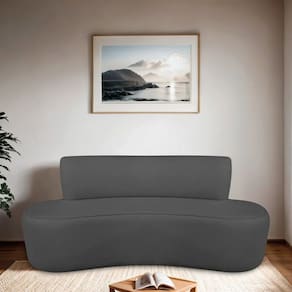 Sofá Orgânico 200cm 3 Lugares Antonela Linho Cinza Escuro