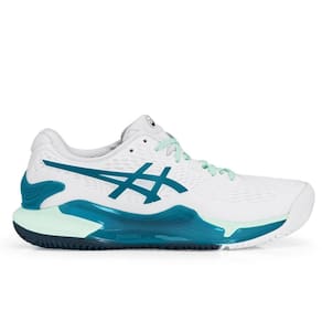 Tênis Asics Gel Resolution 9 Clay Branco Azul e Verde