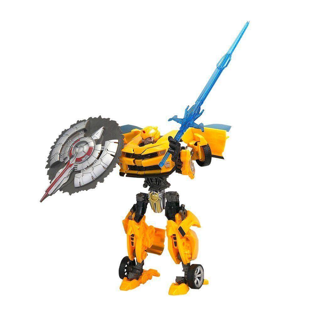 Boneco 2 Em 1 Camaro Que Vira Robô Com Espada E Escudo