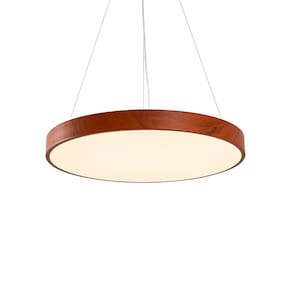Lustre Pendente Nordecor Oris 2455 60cm Imbuia Led Bivolt