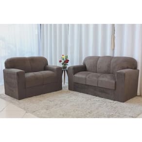 Conjunto Sofá 2 e 3 Lugares Milly em Tecido Suede