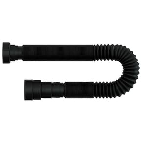 Sifão Universal Sanfonado 1,10m Preto C/ Canopla Blukit