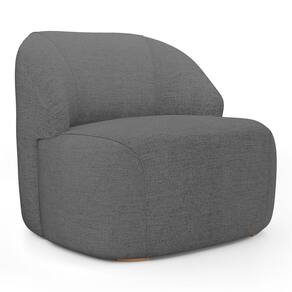 Poltrona Decorativa Living Kaya Orgânica Linho Cinza Escuro - Desk Design