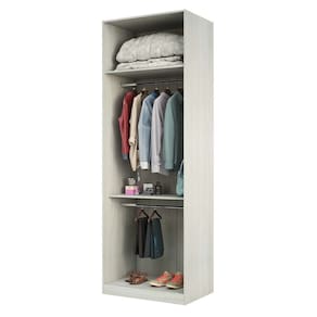 Guarda Roupa Closet sem Porta 80,4cm 2 Cabideiros, Prateleira e Maleiro Prime Luciane Móveis