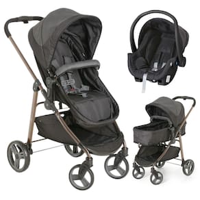 Carrinho de Bebê Moisés Olympus Black com Bebê Conforto - Galzerano