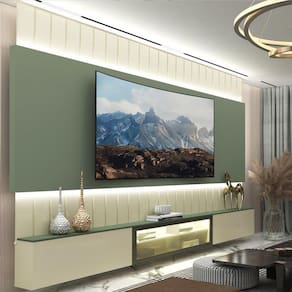 Estante Home para TV até 85 Polegadas 3 Portas LED Reflecta 260cm Soberano Gelius
