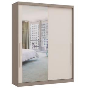 Guarda Roupa Modulado 2 Portas de Correr 2 Gavetas com Espelho Elegance Móveis Castro