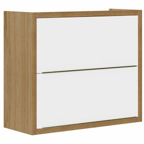Armário de Cozinha Aéreo Duplo Aramóveis Paola com 2 portas e largura de 80 cm carvalho Branco