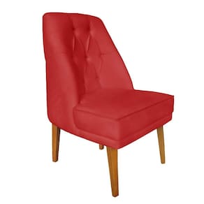 Cadeira Bela Para Sala Escritório Quarto Suede Vermelho - Majú Decor