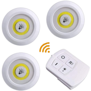 kit 3 lampadas luminaria led controle Sem Fio.