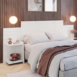 Cabeceira Casal Com Nichos Laterais Branco Ganvie Shop JM