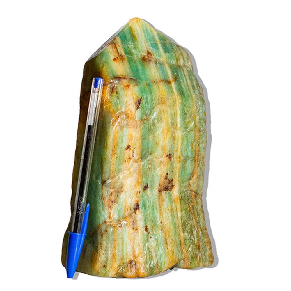 01 Aventurina Verde Pé Bico e Corpo Polido 1,9Kg 20cm Tipo B