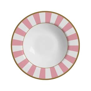 Jogo de 6 Pratos Fundo25 cm Stripe Rosa - Alleanza