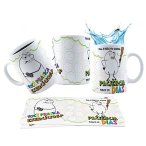 Caneca 325ml Meme Você pratica exercícios? Sim, exercito