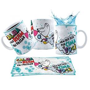 Caneca 325ml Meme Calma a fase ruim vai passar, nem que seja
