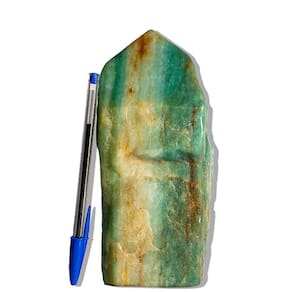 01 Aventurina Azul Pé Bico e Corpo Polido 1,3Kg 18cm Tipo B