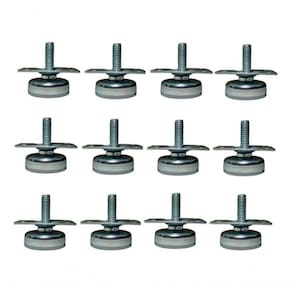 Kit 12 Pés Para Cadeiras Mesas Rosca 5-16 C- Chapas Niveladores Puffs Sofas Armarios Móveis Em Geral