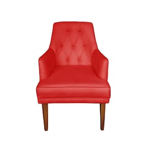 Poltrona Bela Retro Para Sala Escritório Quarto Suede Vermelho - Majú Decor