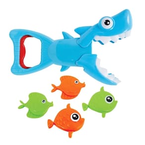 Brinquedo Tubarão Pega Peixinhos 5Peças Banheira Piscina Buba