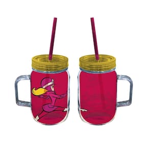Caneca Jarra Canudo Tampa Wacky Race Penélope 550ml