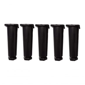 Kit Com 5 Pés Para Gabinete De Pia Armário Balcão 14cm Regulável Geli Preto