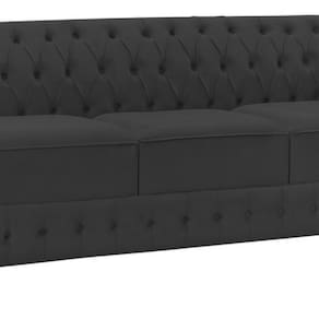 Namoradeira Chesterfield Bourbon Veludo 3 Lugares Preto