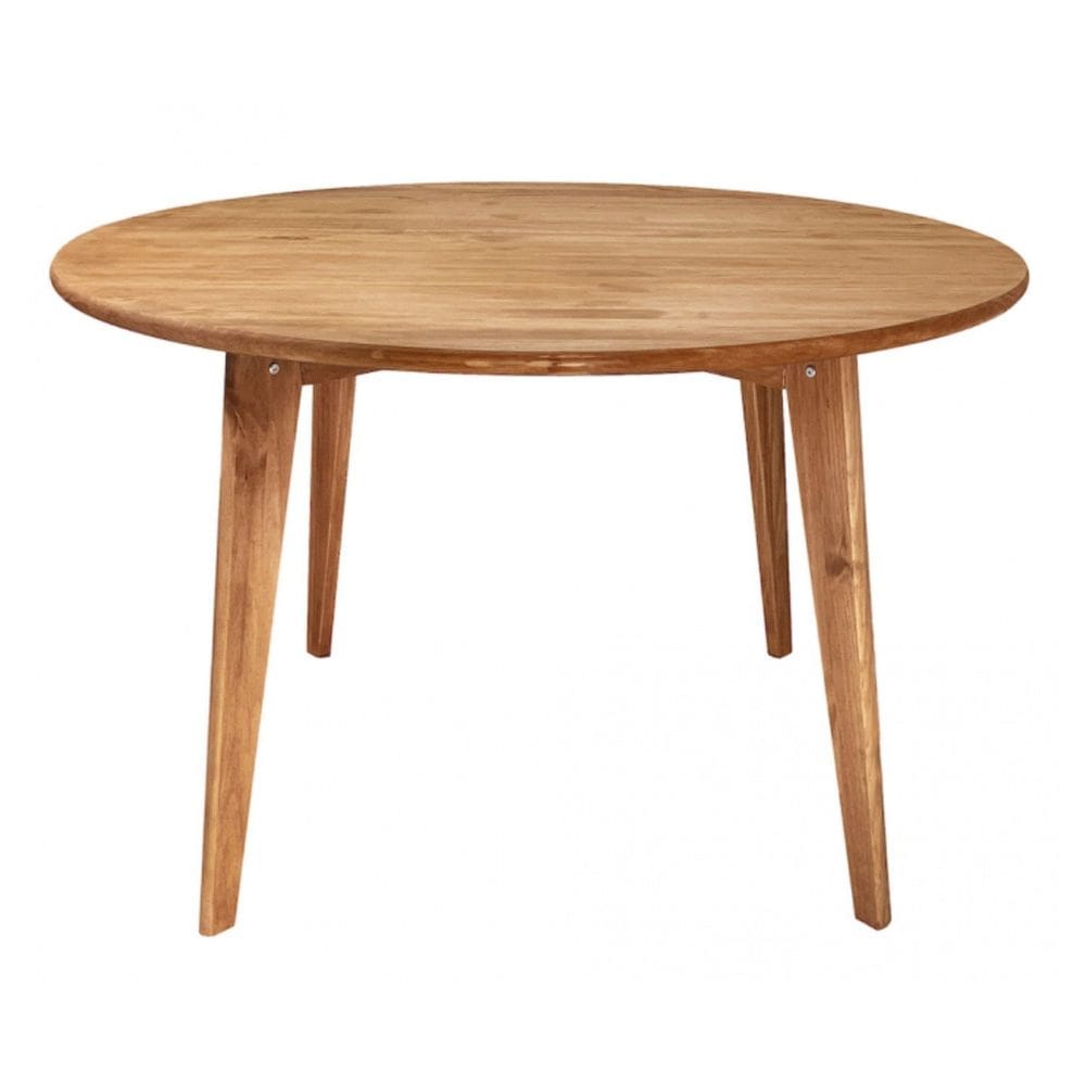 Mesa Redonda Design Escandinavo em Madeira e Acabamento Acetinado em Cera Coleção Scandian Cera Cor Natural