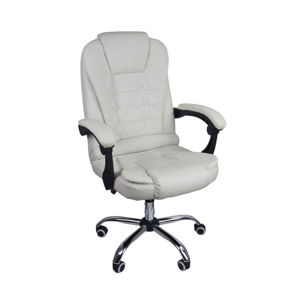 Cadeira De Escritório Presidente Reclinável Ergonômica Branco
