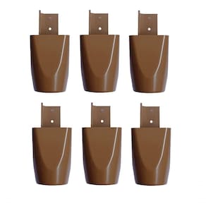 Kit Com 6 Pés De Roupeiros Armarios 7cm Mari Marrom Plástico