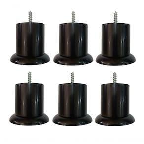 Kit 6 Pés Alt 6cm Sb Jade Preto Sofa Poltrona Estofado