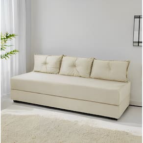 Sofá Cama 3em1 em Tecido Suede com Almofadas - Sofá que vira cama Multifuncional