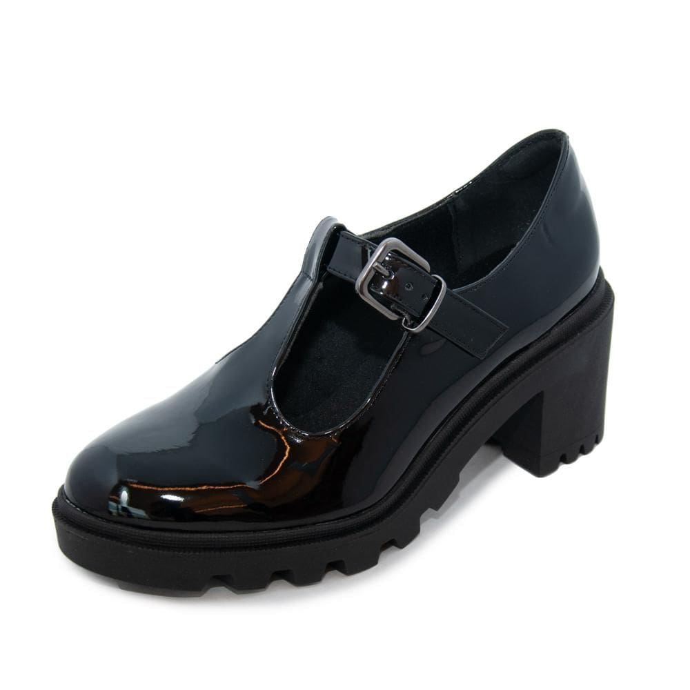 Sapato Feminino Bebecê Salto Médio REF: T5618-102 VERNIZ