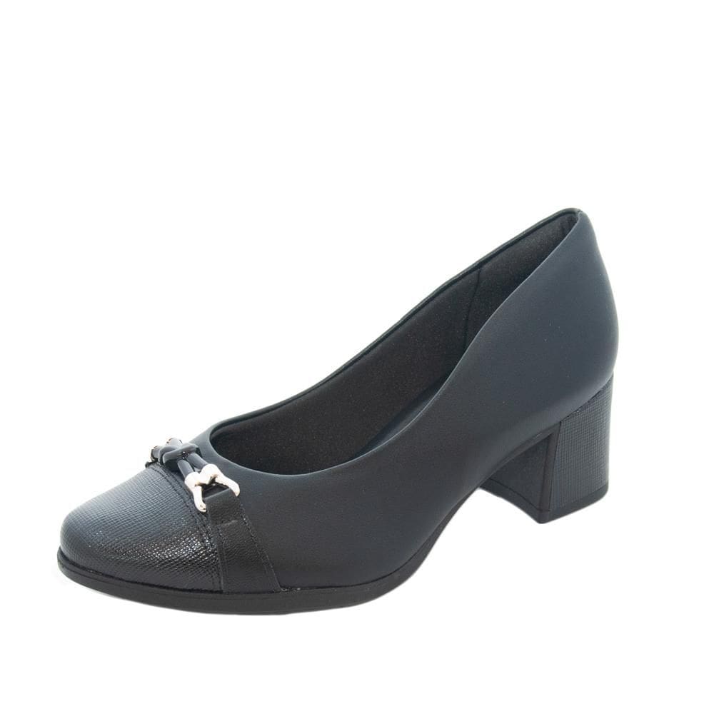 Sapato Feminino Piccadilly Salto Baixo REF: 654046 NAPA STRECH-LUX LINHO