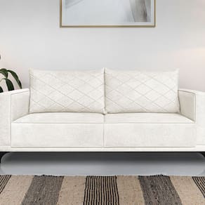 Sofá Eliot 2 Lugares 160 Cm Linho Boucle Off White