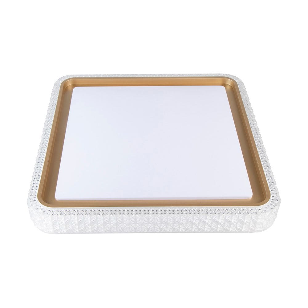 Plafon Nordecor Kenle 2668 Quadrado Led Bivolt Dourado Fosco