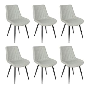 Kit 6 cadeiras estofadas design industrial Chicago