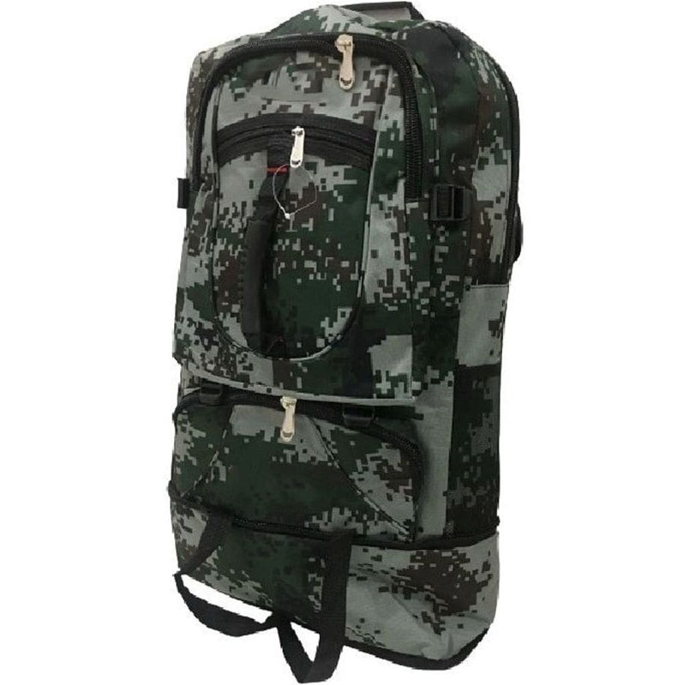Mochila Militar Camuflada Cargueira Camping Trilha Expansível 50L Alça Ajustável Reforço Emborrachado Resistente a Água