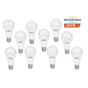 Kit 10 Lampada Led 9W Bulbo E27 6500K Branco Frio Blumenau