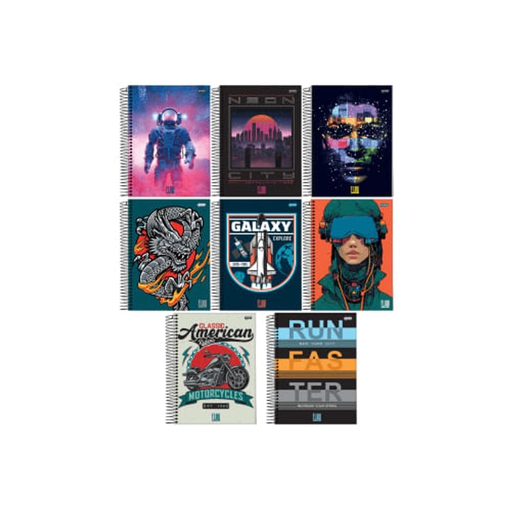 Caderno Flow Capa Dura 10 Matérias - Jandaia
