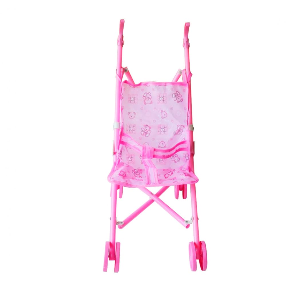 Carrinho De Boneca Infantil De Passeio Plástico Rosa 50cm