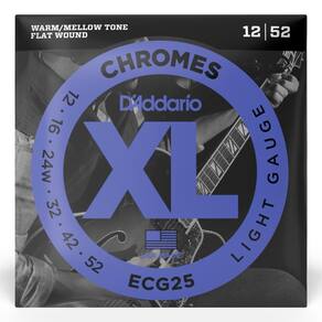 Encordoamento Guitarra .012 Flatwound D’Addario ECG25