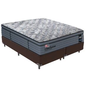Cama Box Marrom e Colchão Queen Charlotte Molas Sealy