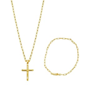 Corrente Cordão Masculino 70Cm + Pingente Crucifixo +