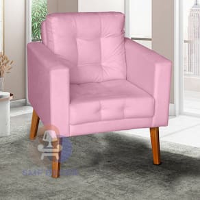 Sofá/Poltrona/Cadeira Decorativa Glamour Dubai com pés em Madeira