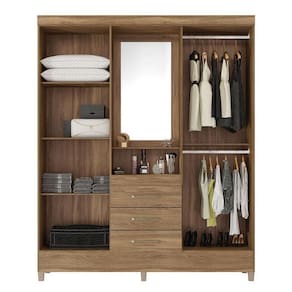 Cômoda Flora E Guarda Roupa Casal Capelinha Pérsia Amêndola Touch - Demóbile