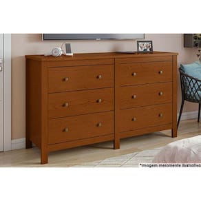 Cômoda Casal Horizontal Maggiore c/ 6 Gavetas Frassino - Lopas