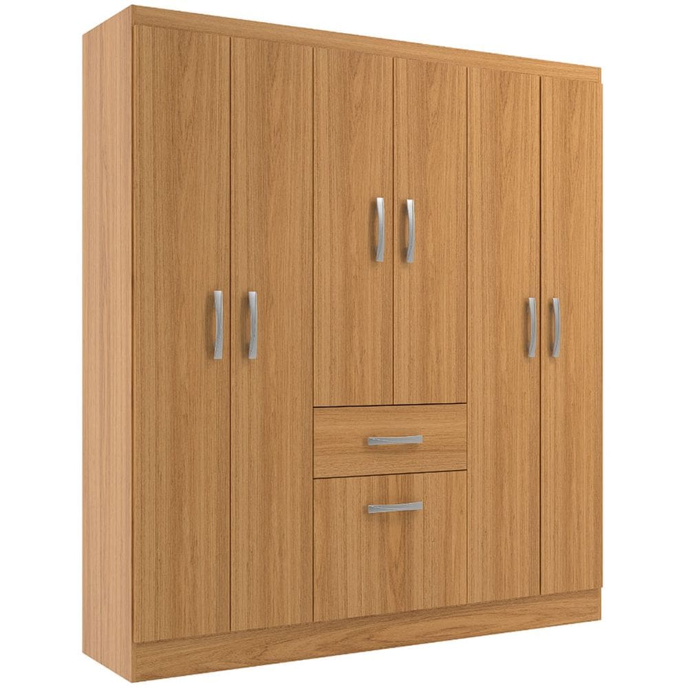 Guarda Roupa New Marbella Casal 7 Portas 1 Gaveta Evidencia Cor Cinamomo